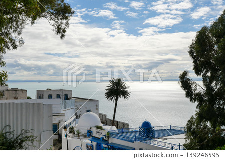 View of the Gulf of Tunis from Sidi Bou Said in Tunis, Tunisia. View of the Gulf of Tunis from Sidi Bou Said in Tunis, Tunisia. 139246595