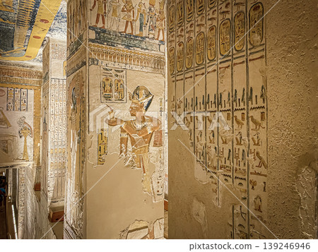 Tomb of Memnon KV9 in the Egyptian Valley of the Kings, in the Theban necropolis, Egypt, Luxor Tomb of Memnon KV9 in the Egyptian Valley of the Kings, in the Theban necropolis, Egypt, Luxor 139246946