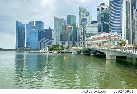 Panoramic view of Singapore from Marina Bay, a complete overview of modern skyscrapers, Singapore's iconic cityscape Panoramic view of Singapore from Marina Bay, a complete overview of modern skyscrapers, Singapore's iconic cityscape 139246991