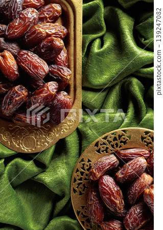 Dates on a golden platter. Dates on a golden platter. 139247082