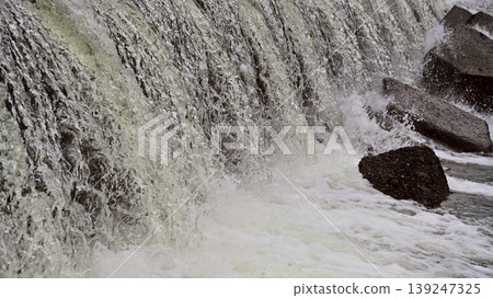 River flooding, rising water levels, overflowing, river overflows River flooding, rising water levels, overflowing, river overflows 139247325