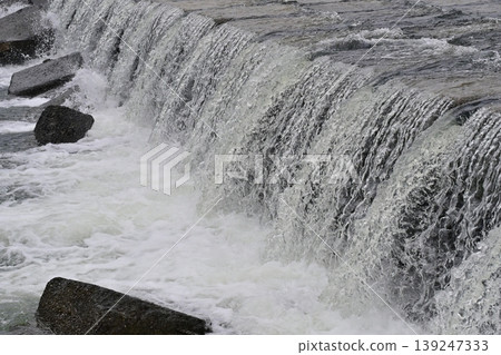 River flooding, rising water levels, overflowing, river overflows River flooding, rising water levels, overflowing, river overflows 139247333