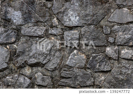 Gray Natural Stone Wall Texture Background Gray Natural Stone Wall Texture Background 139247772
