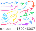 Fluorescent marker pen arrow vector set 139248087