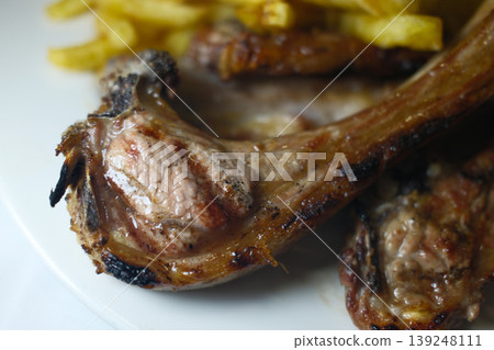 Lamb Meat Dish Ready to Eat with Roasted Texture Lamb Meat Dish Ready to Eat with Roasted Texture 139248111
