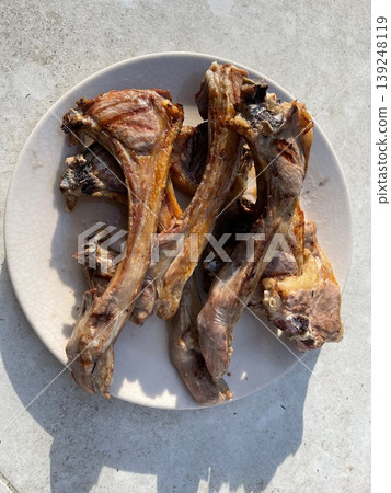 Lamb Meat Dish Ready to Eat with Roasted Texture Lamb Meat Dish Ready to Eat with Roasted Texture 139248119