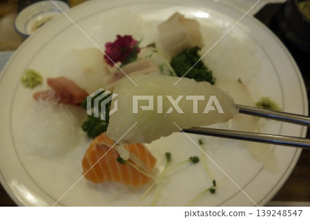 Sashimi Plate with Fresh Fish Pieces Sashimi Plate with Fresh Fish Pieces 139248547