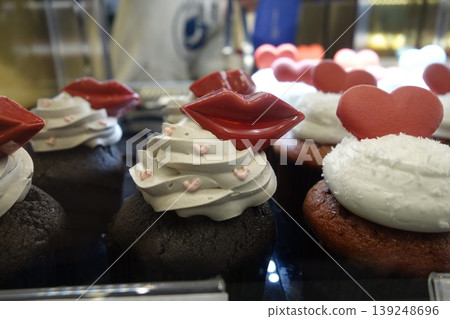 Valentine's Cupcakes with Decorative Toppings 139248696