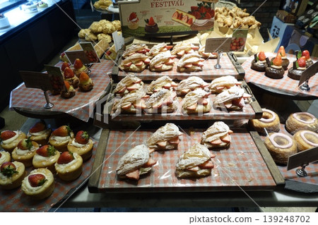 Bakery Display of Assorted Pastries and Desserts Bakery Display of Assorted Pastries and Desserts 139248702