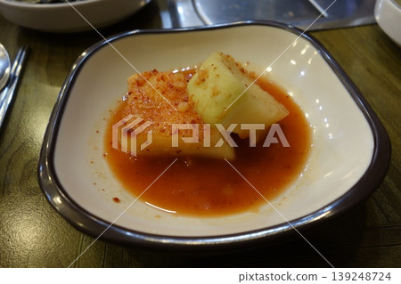 Korean Spicy Side Dish in Square Bowl Korean Spicy Side Dish in Square Bowl 139248724