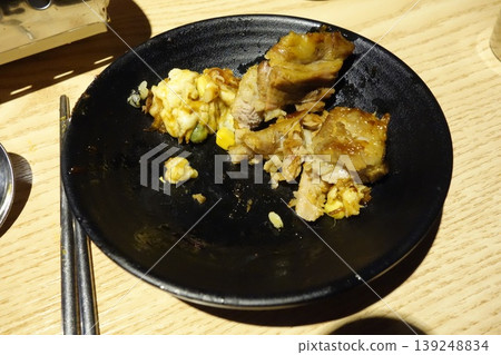 Grilled Meat and Side Dish on Black Plate Grilled Meat and Side Dish on Black Plate 139248834