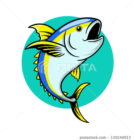 yellowfin tuna illustration. hand drawn fish vector design 139248913