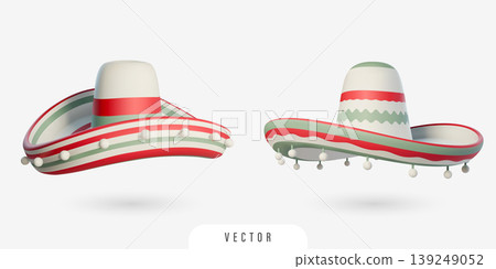 3D sombrero hats illustration 3D sombrero hats illustration 139249052