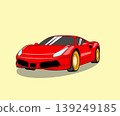 Modern red sports car illustration 139249185