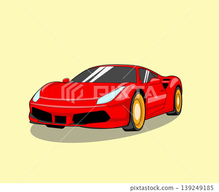 Modern red sports car illustration Modern red sports car illustration 139249185