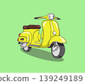 Minimalist illustration of scooter bike retro style 139249189