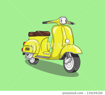 Minimalist illustration of scooter bike retro style Minimalist illustration of scooter bike retro style 139249189