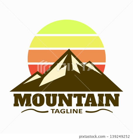 Abstract mountain logo retro style design Abstract mountain logo retro style design 139249252