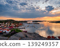 Sunset in the beautiful fishing village of Bobalstrand on Sweden's west coast. 139249357