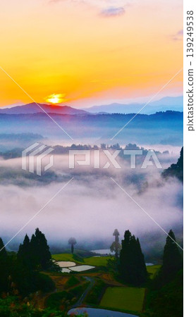 Yamakoshi Rice Terrace Unkai Seiyaki的黎明 139249538