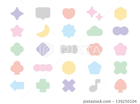 A set of simple shapes (in color) A set of simple shapes (in color) 139250104