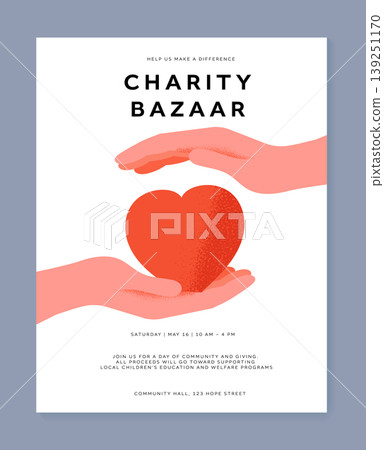 Charity bazaar concept with hands holding heart Charity bazaar concept with hands holding heart 139251170