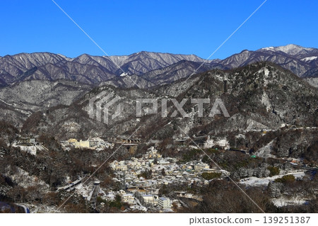 當中央線列車行駛時，背景是白雪皚皚的大槻町。 139251387