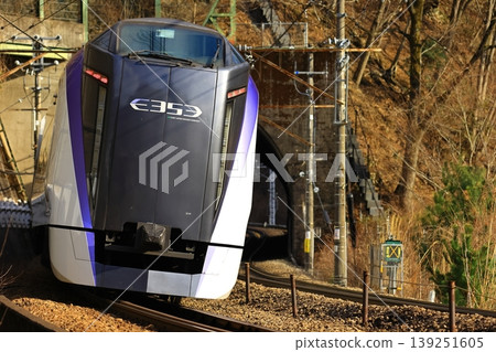 The Chuo Main Line speeds through Sasago Pass The Chuo Main Line speeds through Sasago Pass 139251605
