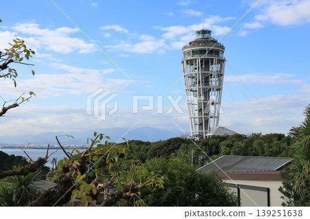 The Enoshima Sea Candle stands out against the blue sky. 139251638