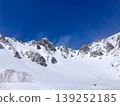 [Central Alps] Senjojiki Cirque in the depths of winter: The contrast between the deep blue sky and the pure white snow-covered mountains. 139252185
