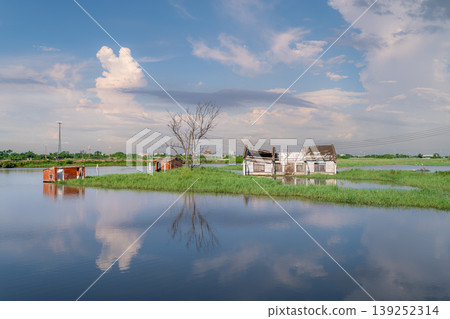 Abandoned Houses in Flooded Fields in Donggang, Chiayi, Taiwan Abandoned Houses in Flooded Fields in Donggang, Chiayi, Taiwan 139252314