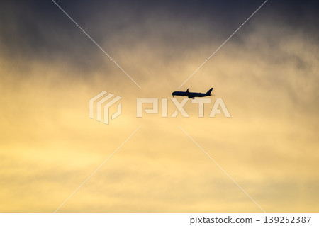 Airplane flying over Tamsui Bridge in New Taipei City Taiwan Airplane flying over Tamsui Bridge in New Taipei City Taiwan 139252387