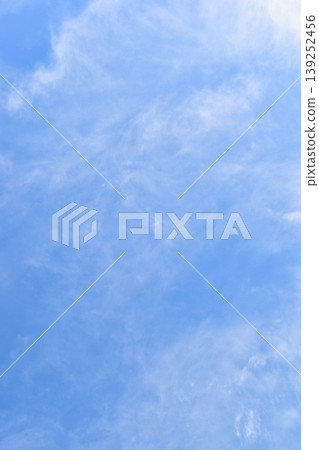 beautiful blue sky and white fluffy group of clouds with sunrise in the morning, natural background 139252456