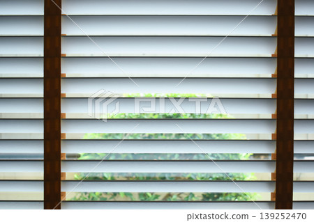 white window blinds in home, object for decorate interior of house white window blinds in home, object for decorate interior of house 139252470
