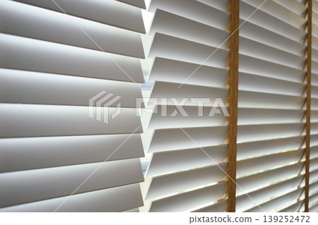 white window blinds in home, object for decorate interior of house white window blinds in home, object for decorate interior of house 139252472
