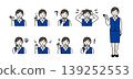 Office worker facial expression set 139252553