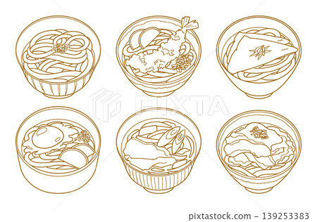 手繪烏龍麵插圖 1_線描 139253383