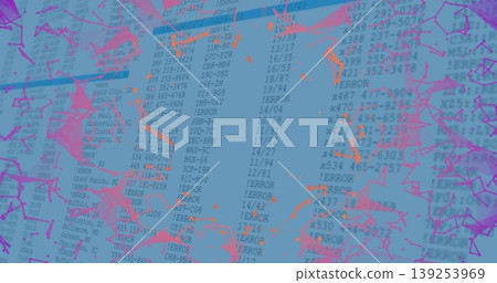 Displaying monospaced code columns on console, showing error messages and pink orange glitches 139253969