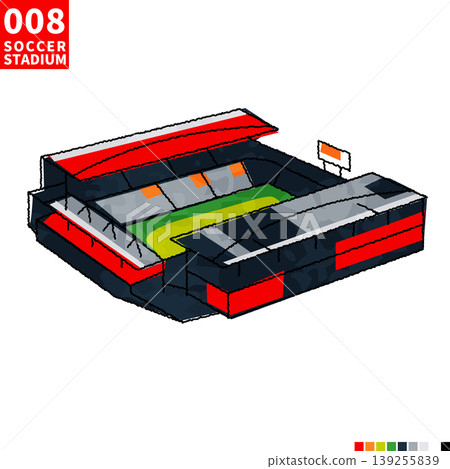 Major football stadiums in isometric style illustrations Major football stadiums in isometric style illustrations 139255839
