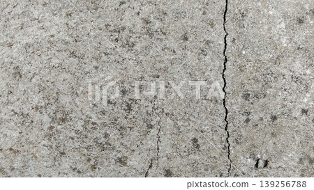 Cracked Concrete Wall with Moss Texture Shows Urban Weathering and Rough Surface Cracked Concrete Wall with Moss Texture Shows Urban Weathering and Rough Surface 139256788