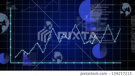Displaying cyan line chart tracing fluctuations on dark blue grid, with circles, code snippets Displaying cyan line chart tracing fluctuations on dark blue grid, with circles, code snippets 139257215