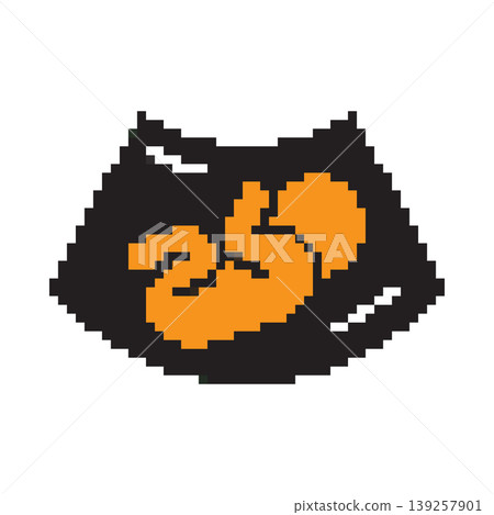 Pixel art of a baby in ultrasound or sonogram image on a black screen. Vector illustration. Pixel art of a baby in ultrasound or sonogram image on a black screen. Vector illustration. 139257901