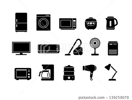 簡單的家電圖標集 簡單的家電圖標集 139258078