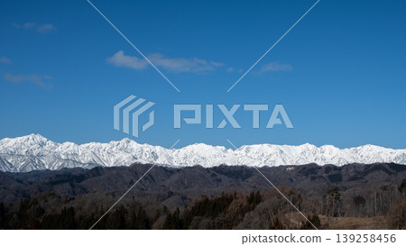 Mountain range of the Northern Alps, ridgeline, Nagano Prefecture Mountain range of the Northern Alps, ridgeline, Nagano Prefecture 139258456