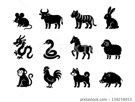 Simple zodiac icon set Simple zodiac icon set 139259053