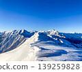 [Northern Alps] Snowdrifts carved by strong winter winds and the snowy ridge leading to Mt. Yarigatake 139259828