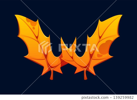 Cartoon school font, education letter W typeface. Glossy golden autumn maple leaves shaped as alphabet character. Vector ABC type tuition English alphabet for seasonal classroom decorations Cartoon school font, education letter W typeface. Glossy golden autumn maple leaves shaped as alphabet character. Vector ABC type tuition English alphabet for seasonal classroom decorations 139259982