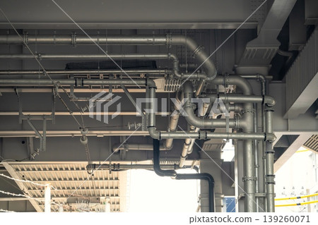 Image of plumbing systems (water supply, drainage, gas, air conditioning, fire protection) in buildings and commercial facilities. Image of plumbing systems (water supply, drainage, gas, air conditioning, fire protection) in buildings and commercial facilities. 139260071