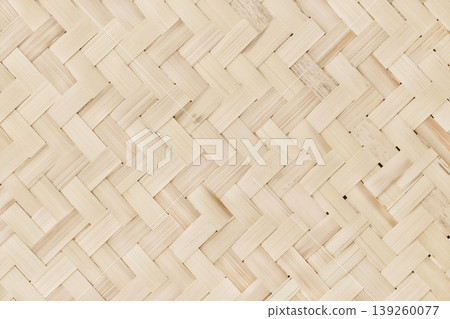 Old bamboo weaving pattern, woven rattan mat texture for background and design art work. 139260077