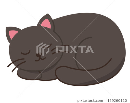 睡覺的黑貓 139260110